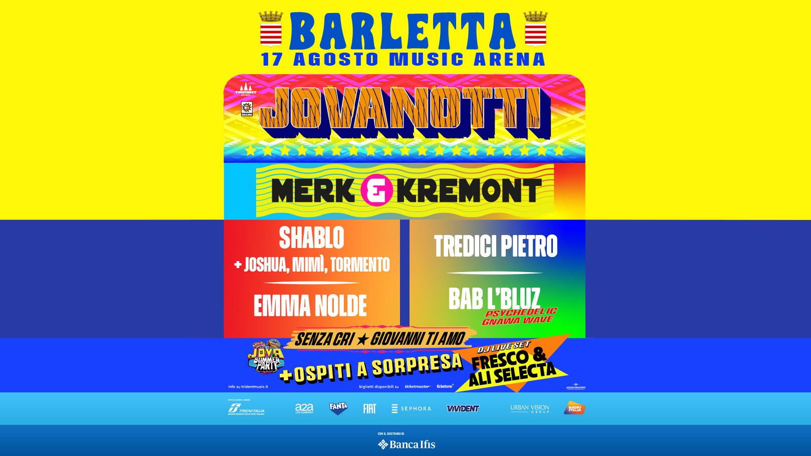 Jovanotti - 17 agosto 2026 BARLETTA @ MUSIC ARENA