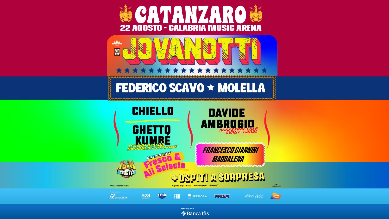 Jovanotti - 22 agosto 2026 CATANZARO @ CALABRIA MUSIC ARENA